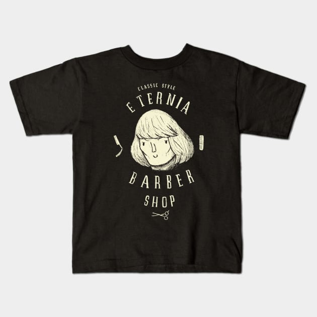 eternia barber shop Kids T-Shirt by Louisros